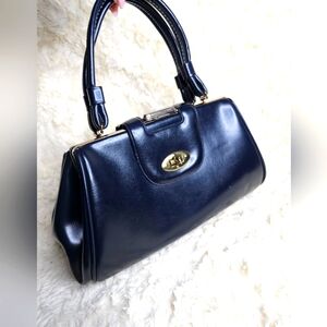 Vintage 1950's-1960's Navy Leather Handbag